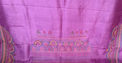 Semi Tussar Gichha Hand Embroidered Saree