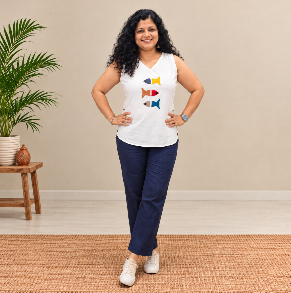 Pure Cotton Hand Crafted Short Top