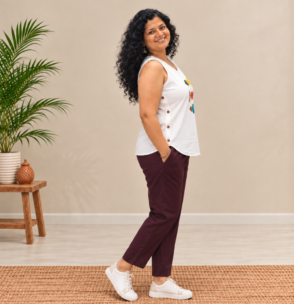Pure Cotton Hand Crafted Short Top