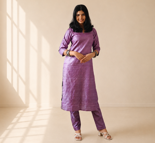 Pure Tussar Silk Co ord Set
