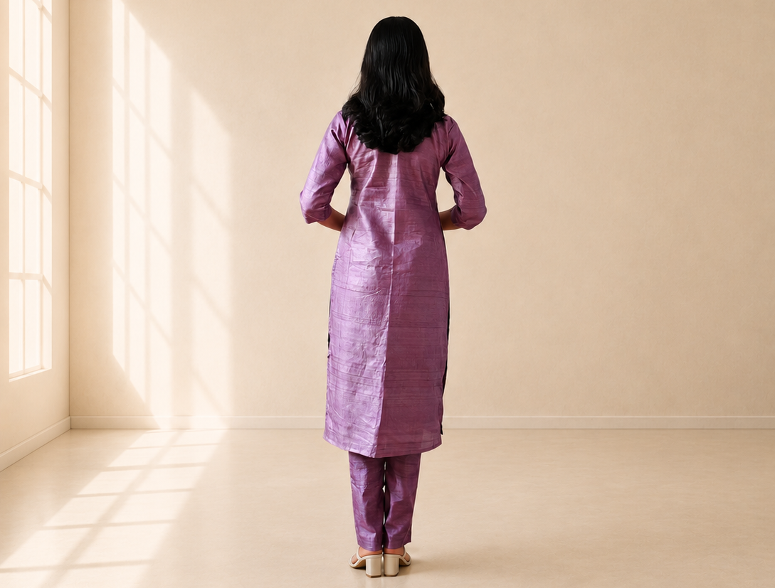 Pure Tussar Silk Co ord Set