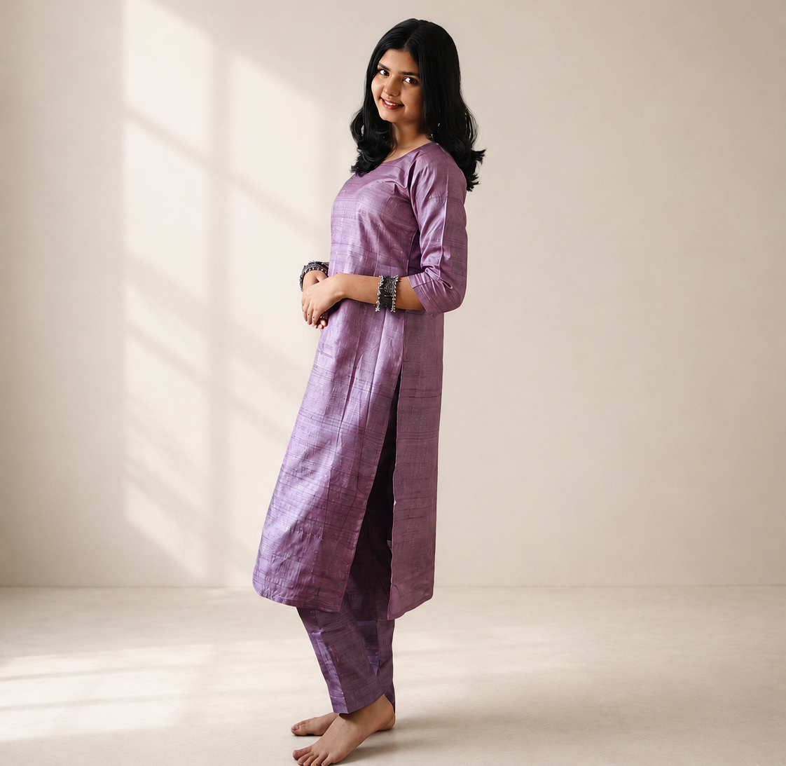 Pure Tussar Silk Co ord Set