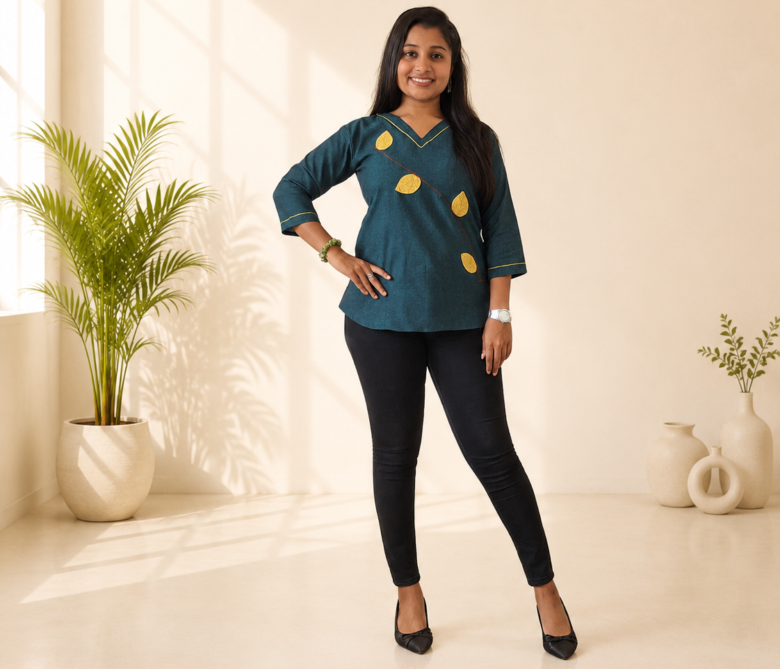 Pure Khadi Patchwork Short Top