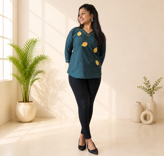 Pure Khadi Patchwork Short Top