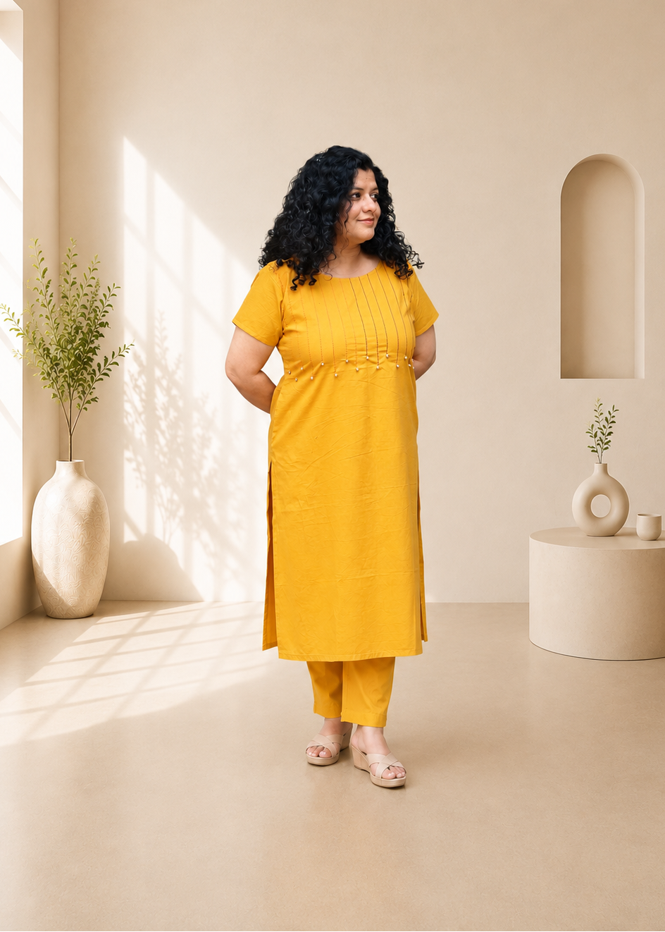 Pure Cotton Hand Crafted Straight Kurti