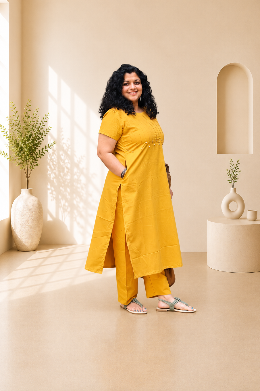 Pure Cotton Hand Crafted Straight Kurti