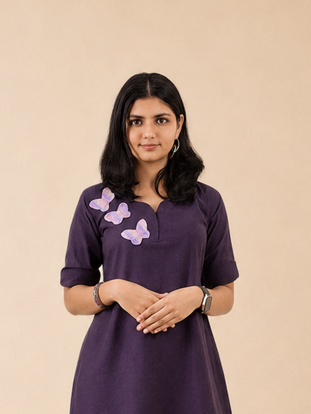 Khadi Patchwork Straight Kurti