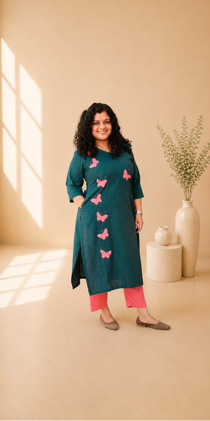 Khadi Patchwork Straight Kurti