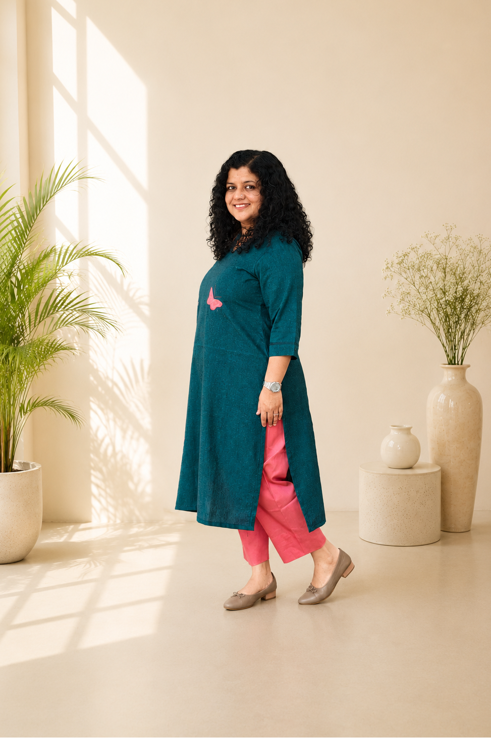 Khadi Patchwork Straight Kurti