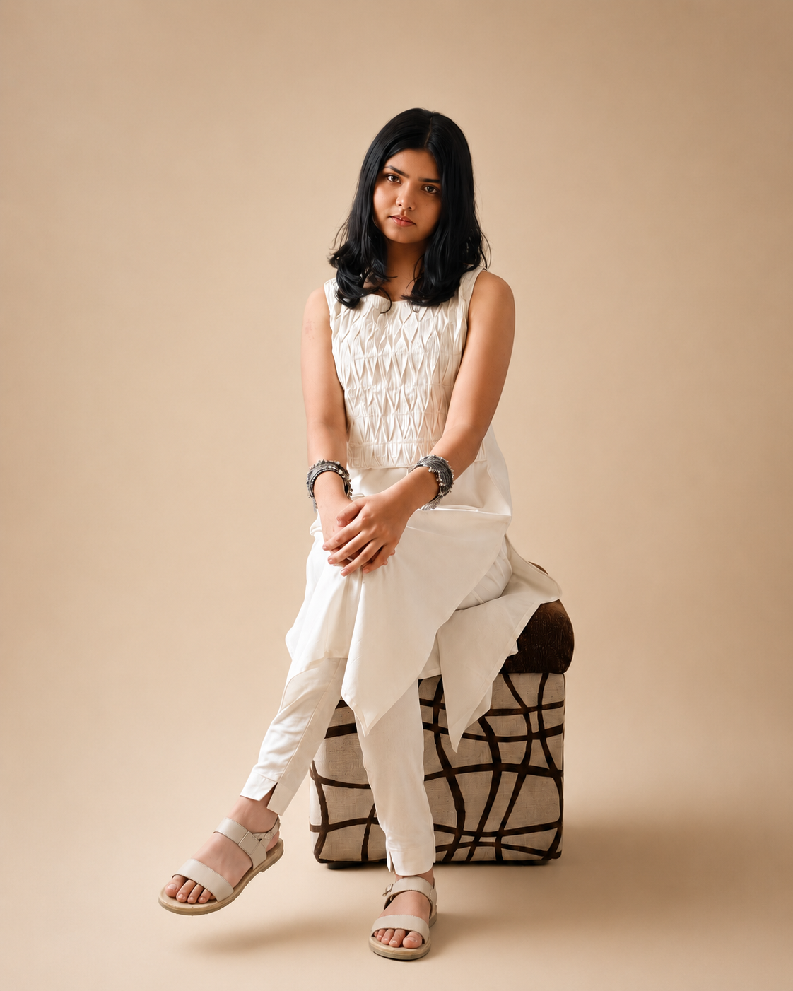 Cotton Hand crafted Straight Kurti