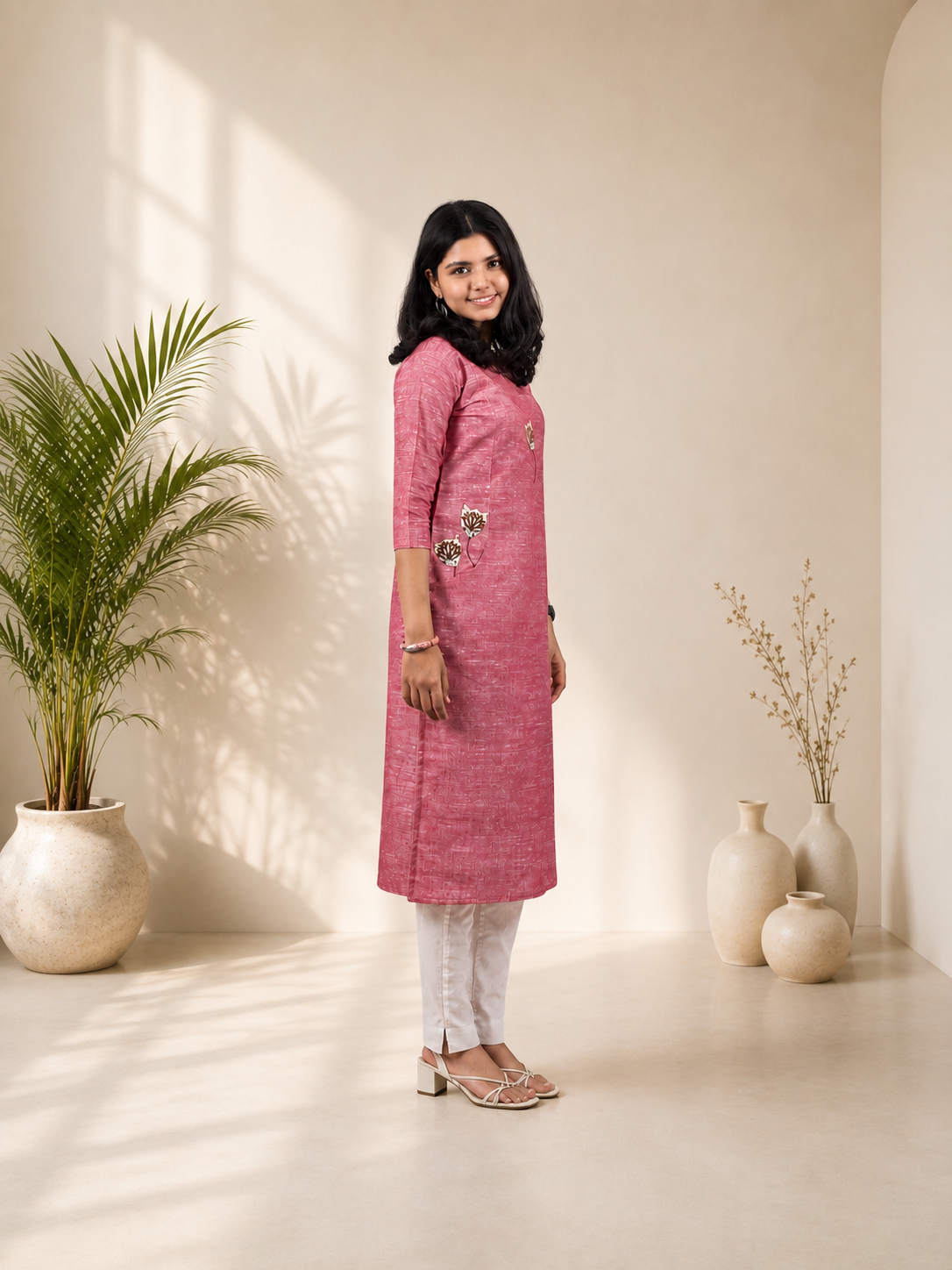 Pure Khadi Patchwork Straight Kurti