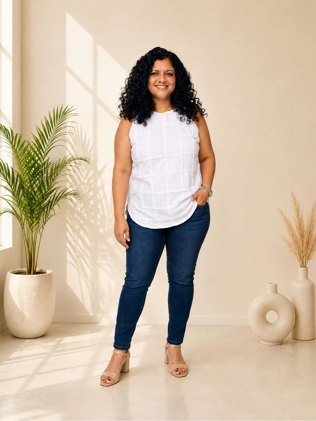 Semi Raw Silk Hand Crafted Short Top