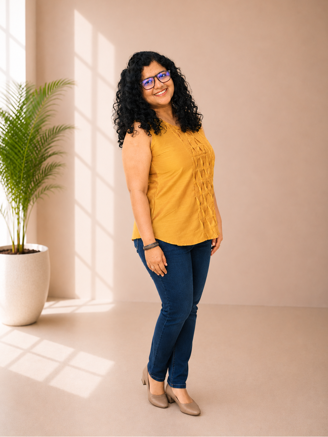 Semi Raw Silk Hand Crafted Short Top