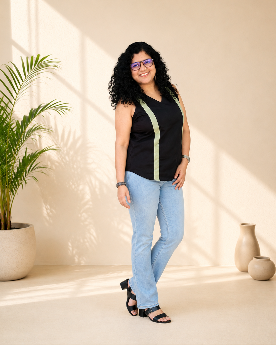 Semi Raw Silk Hand Crafted Short Top