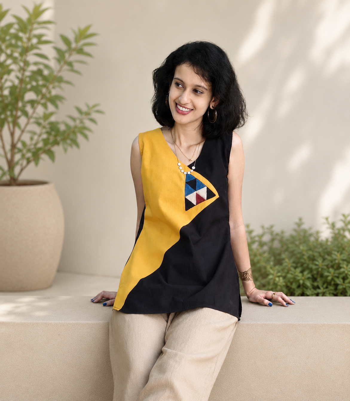 Pure Cotton Hand crafted Short Top