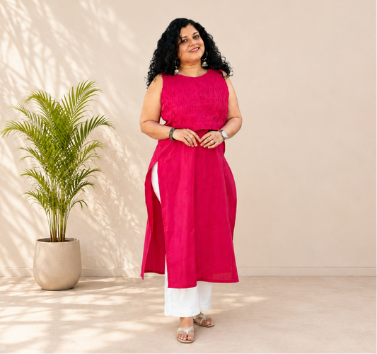 Pure Cotton Hand crafted Straight Kurti