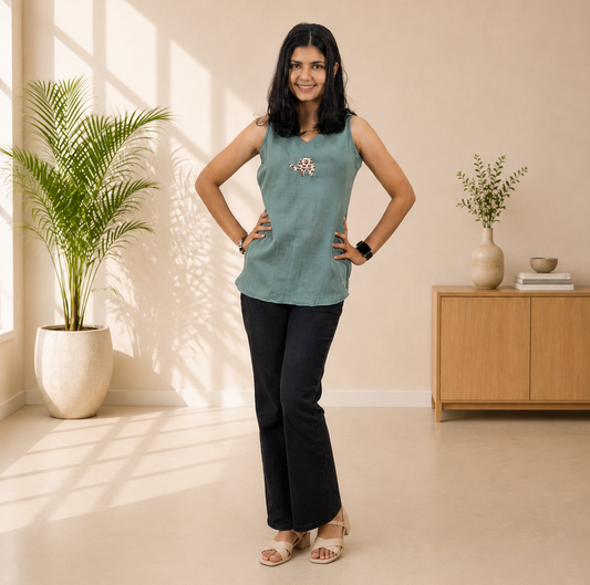Organic Cotton Patchwork Short Top