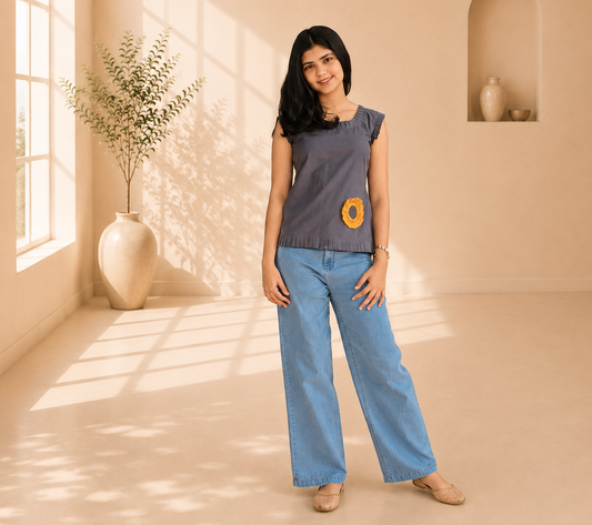 Pure Cotton Hand Crafted Short Top