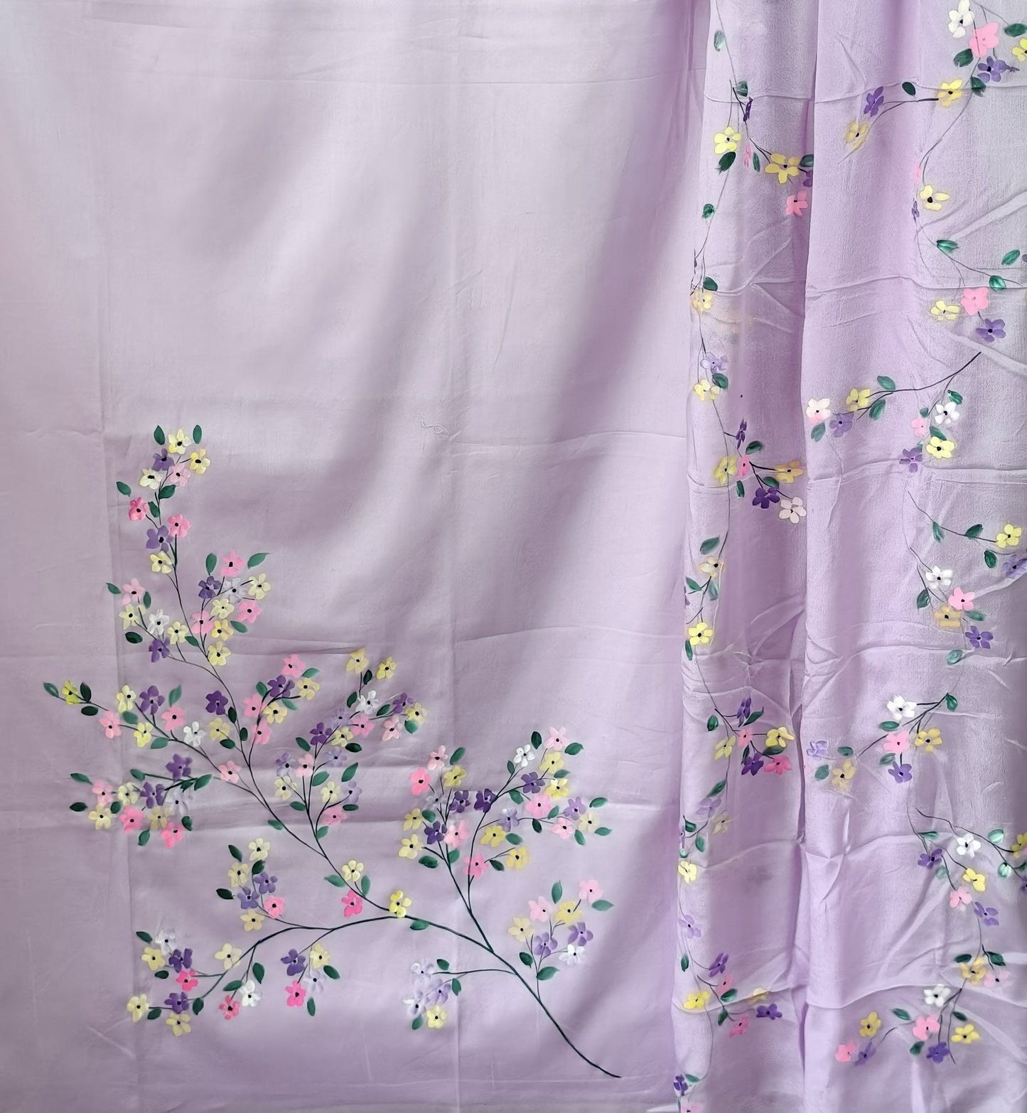 Jam Cotton Hand Painted Unstiched 3 Piece Suite Set_Lavender