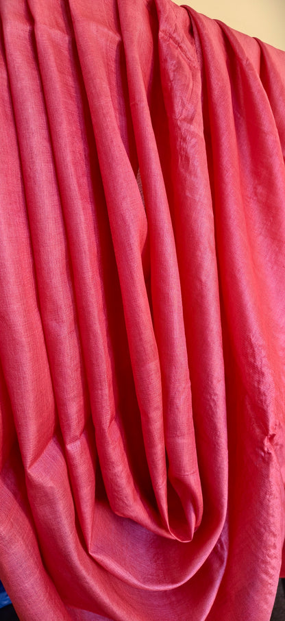 Pure Tussar Silk Plain Fabric
