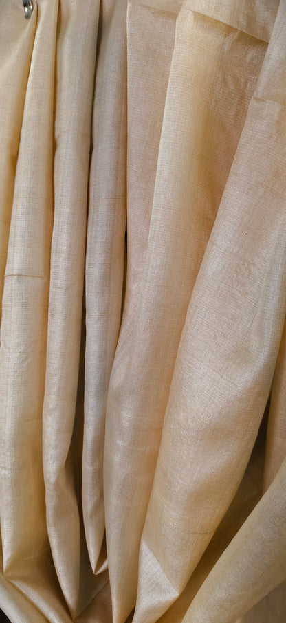 Pure Tussar Silk Plain Fabric