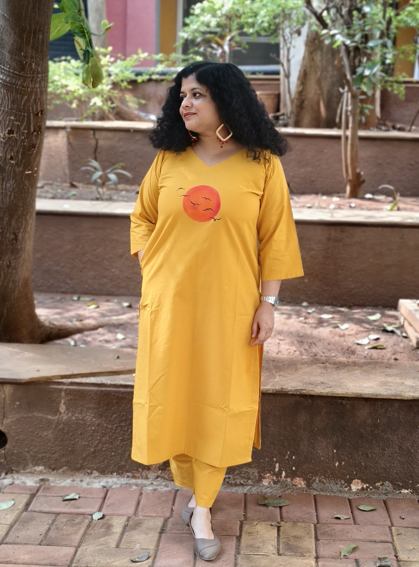 Pure Cotton Hand Painted Straight Kurti