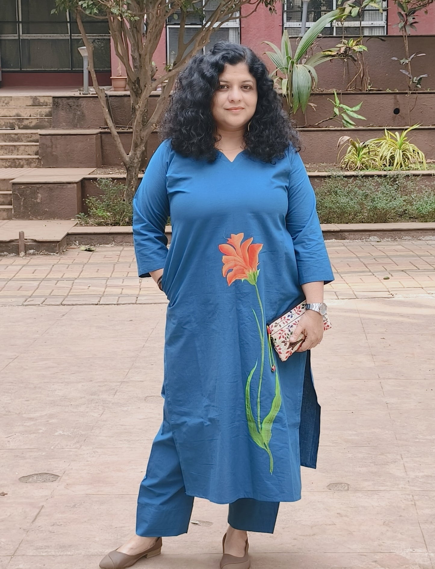 Pure Cotton Hand Painted Straight Kurti