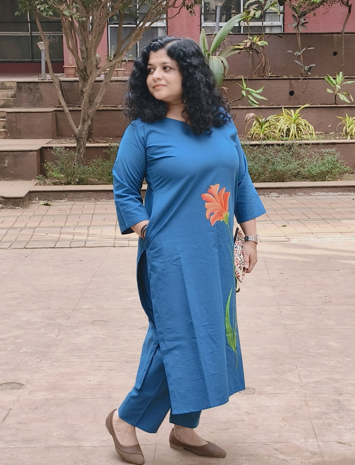Pure Cotton Hand Painted Straight Kurti