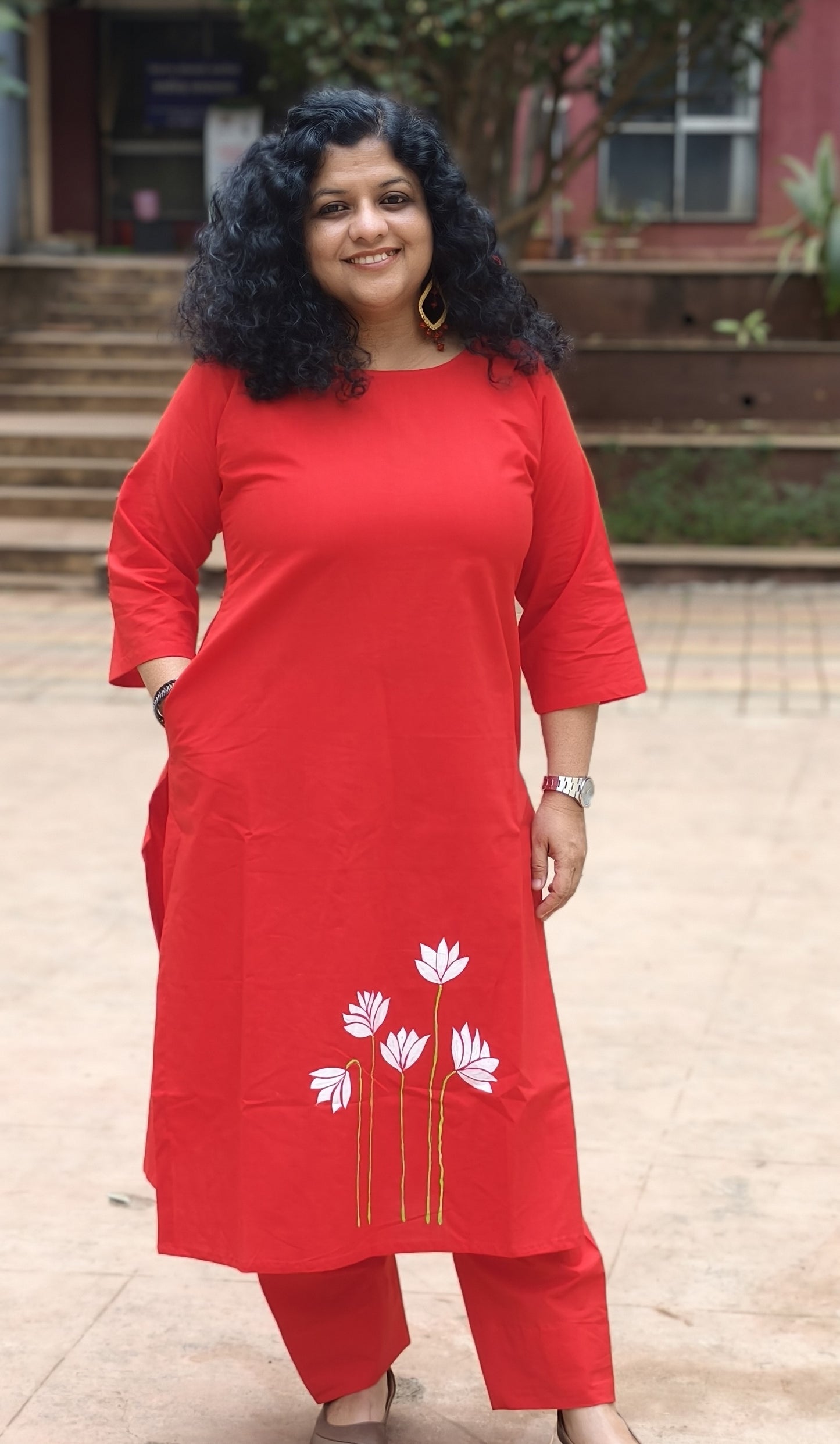 Pure Cotton Hand Painted Straight Kurti