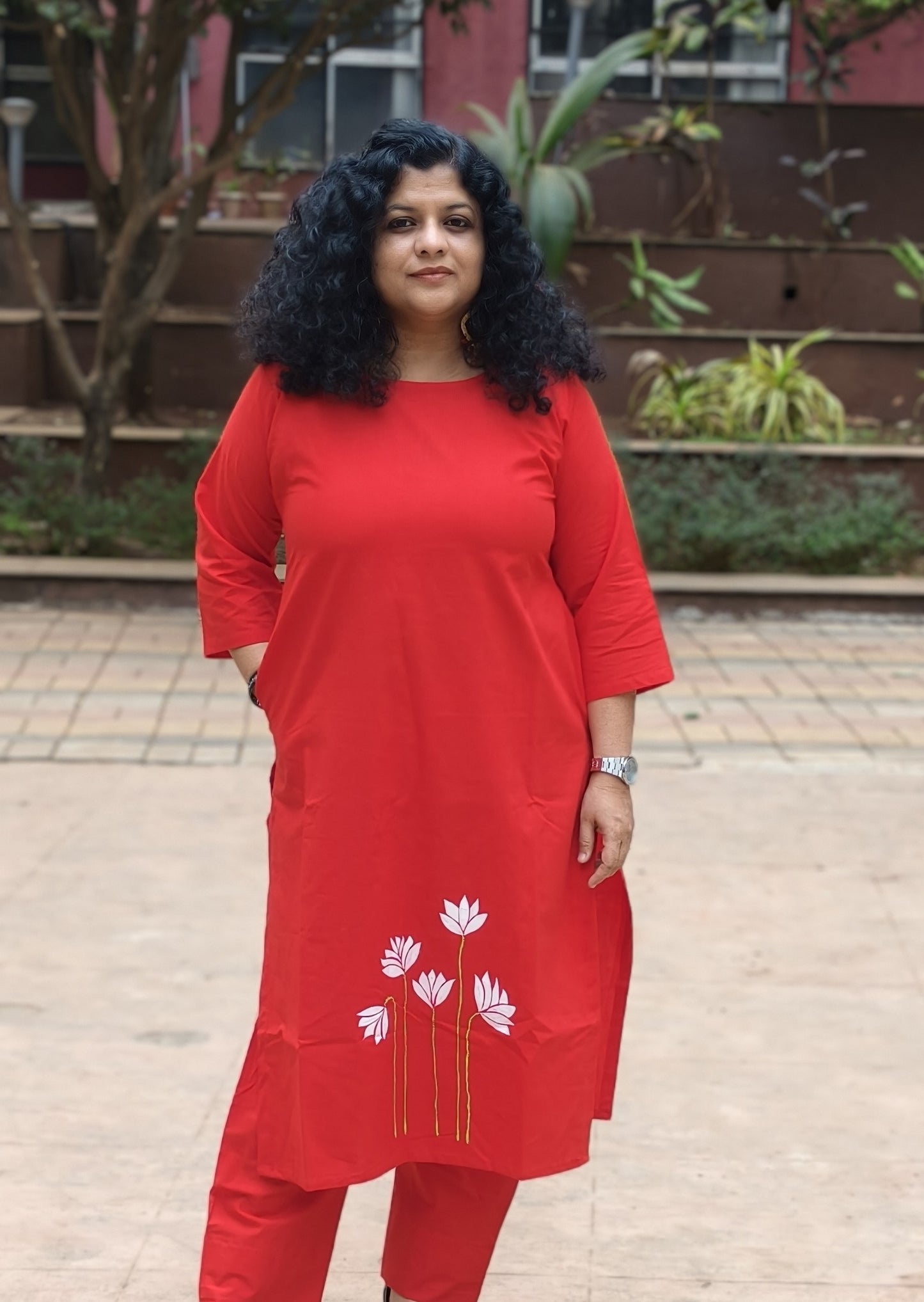 Pure Cotton Hand Painted Straight Kurti