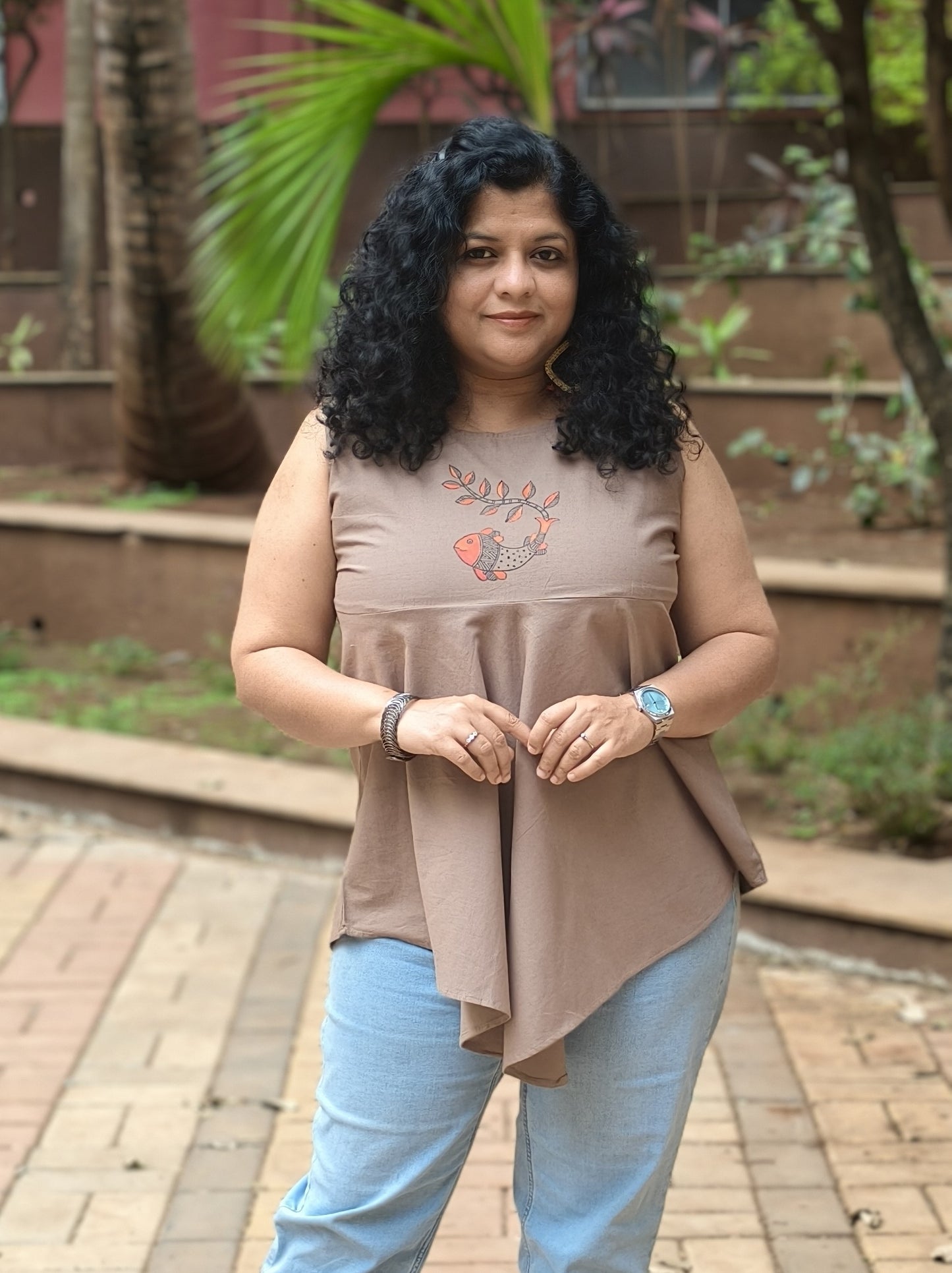Pure Cotton Hand Painted Short Top
