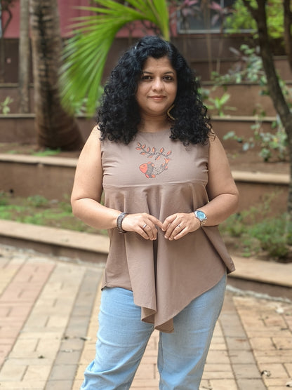 Pure Cotton Hand Painted Short Top