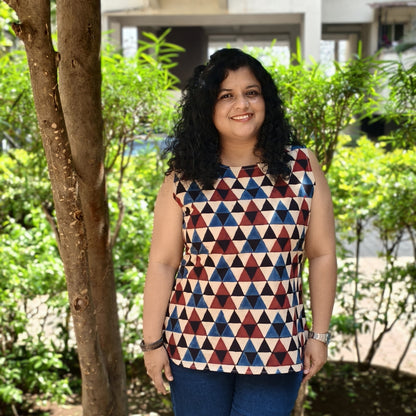 Natural Handblock Short Top