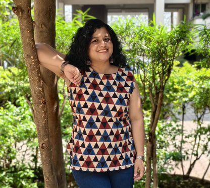 Natural Handblock Short Top