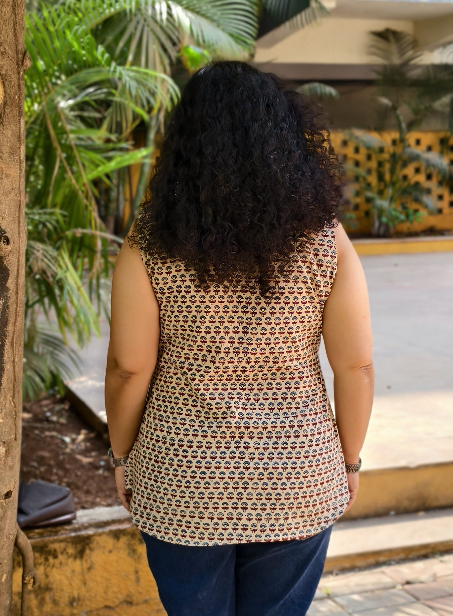 Natural Handblock Short Top