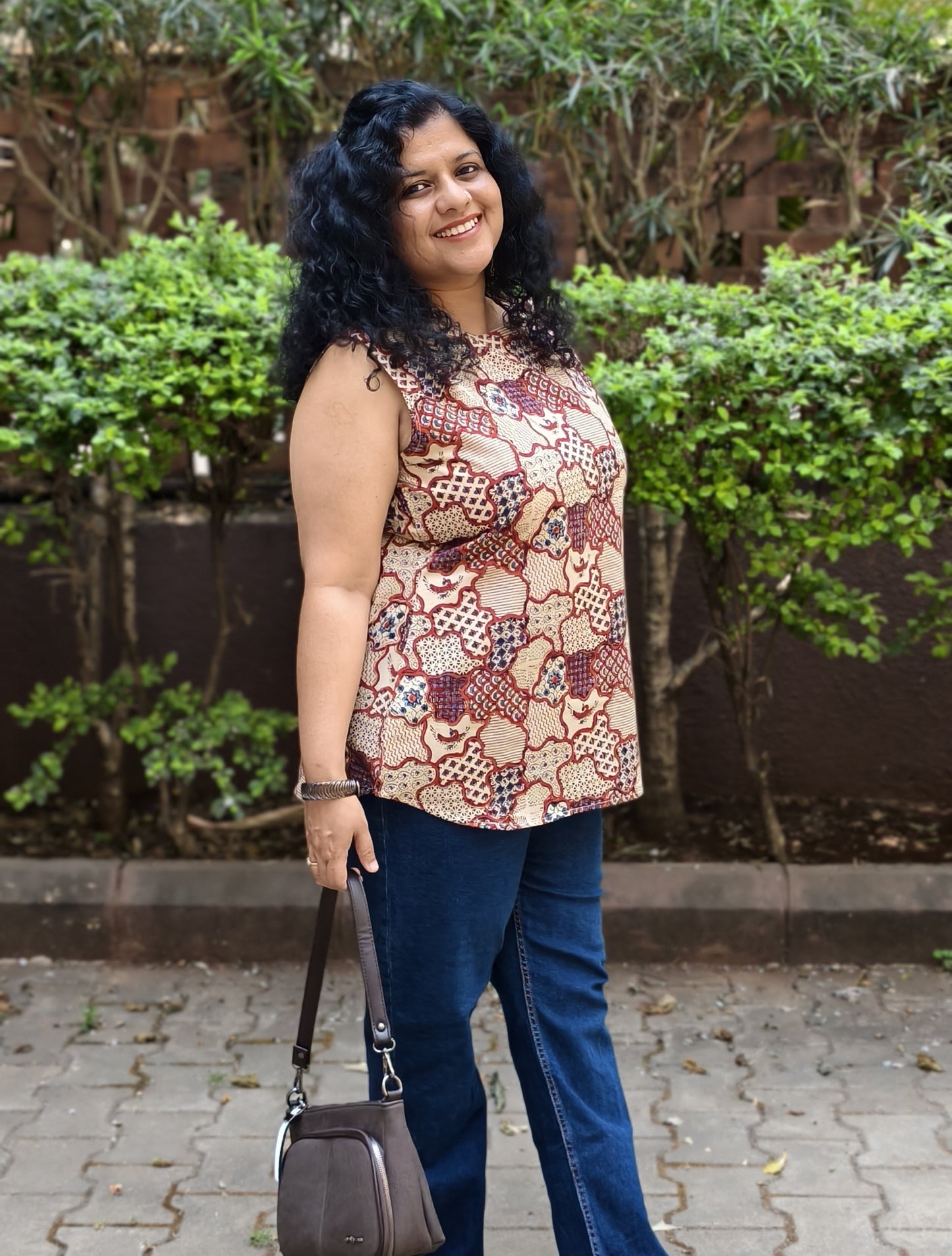 Natural Handblock Short Top