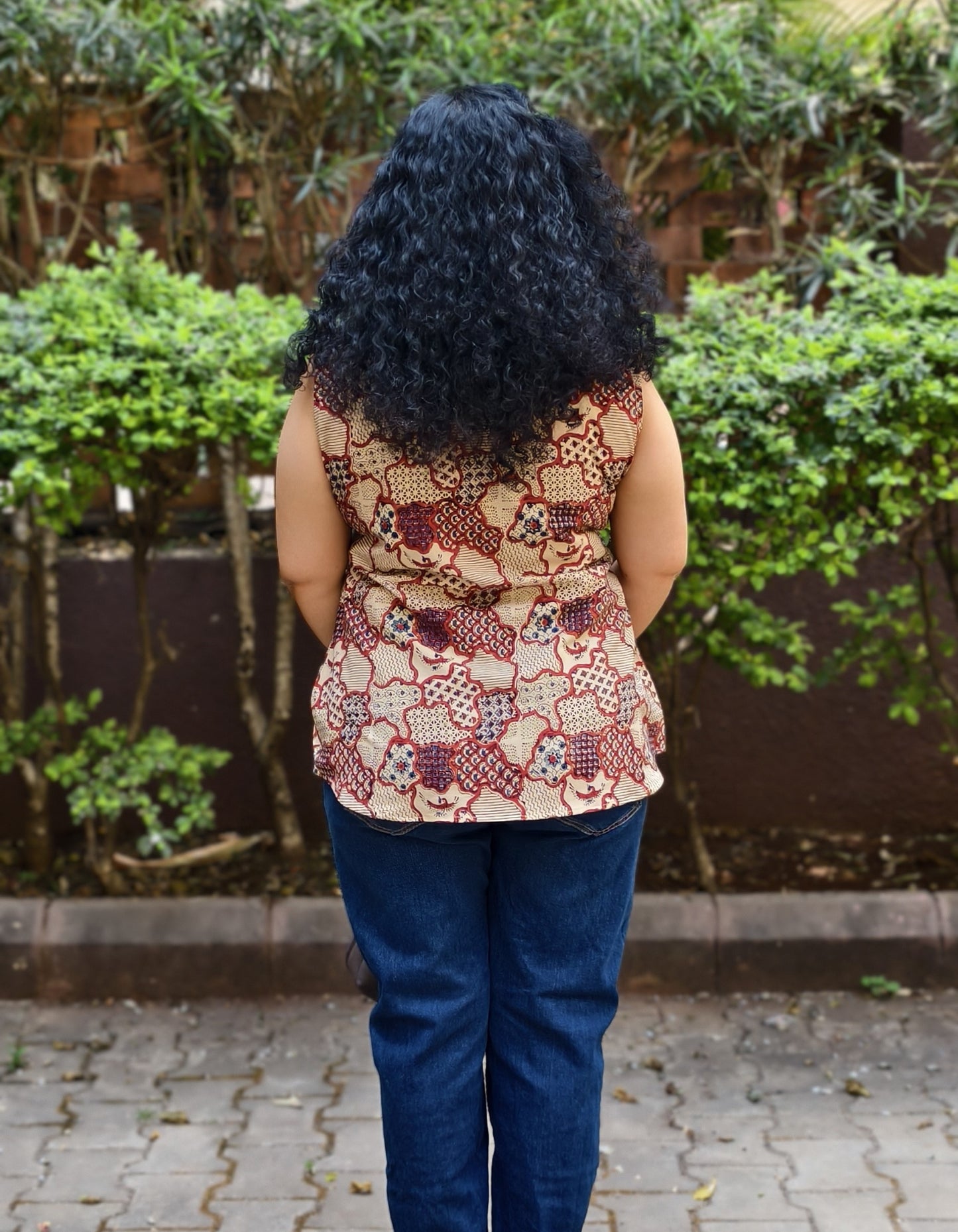 Natural Handblock Short Top
