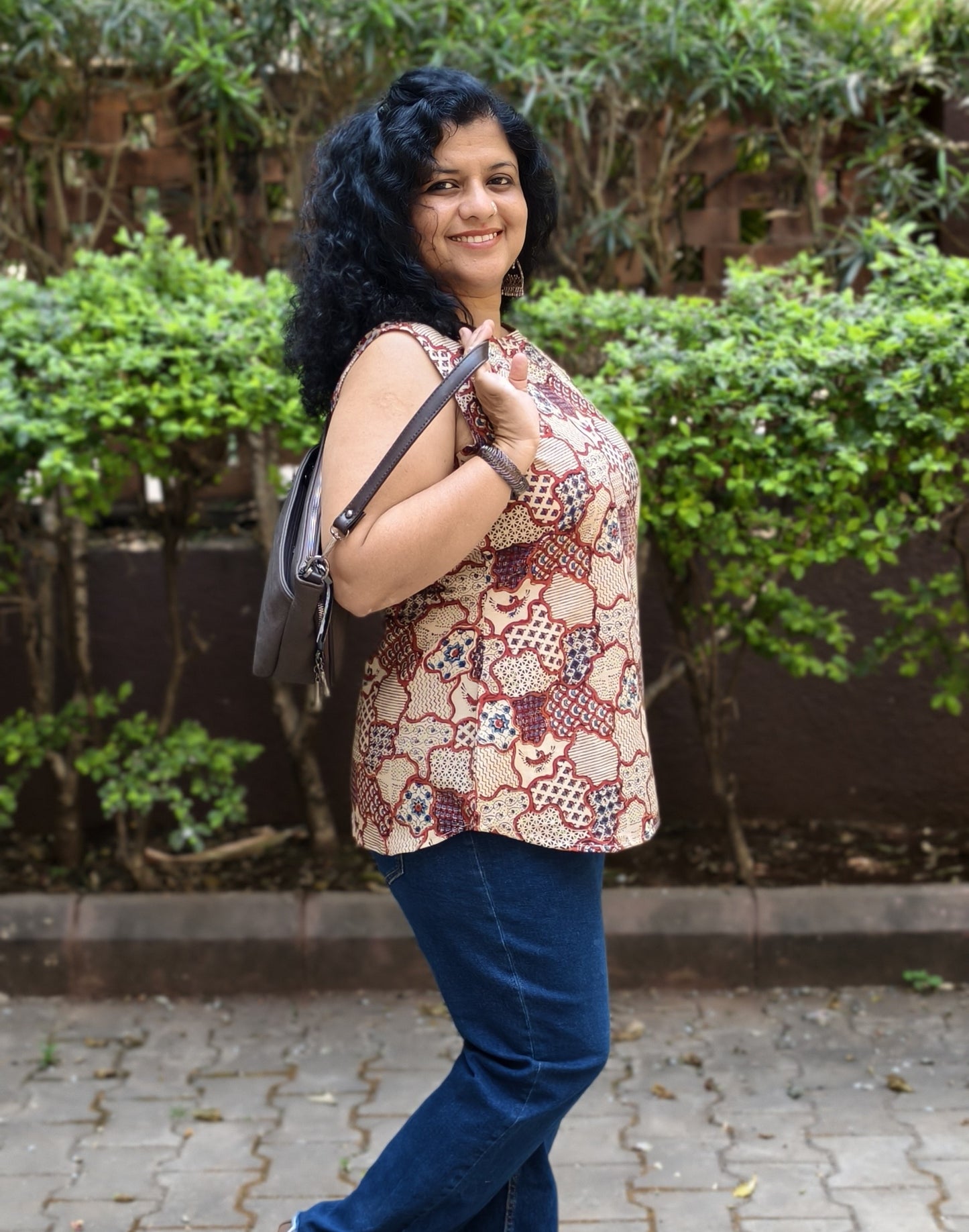 Natural Handblock Short Top
