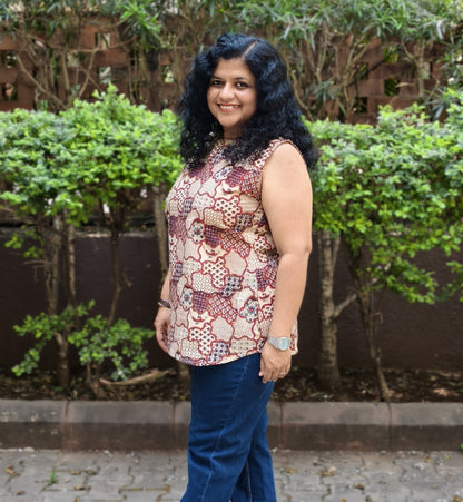 Natural Handblock Short Top