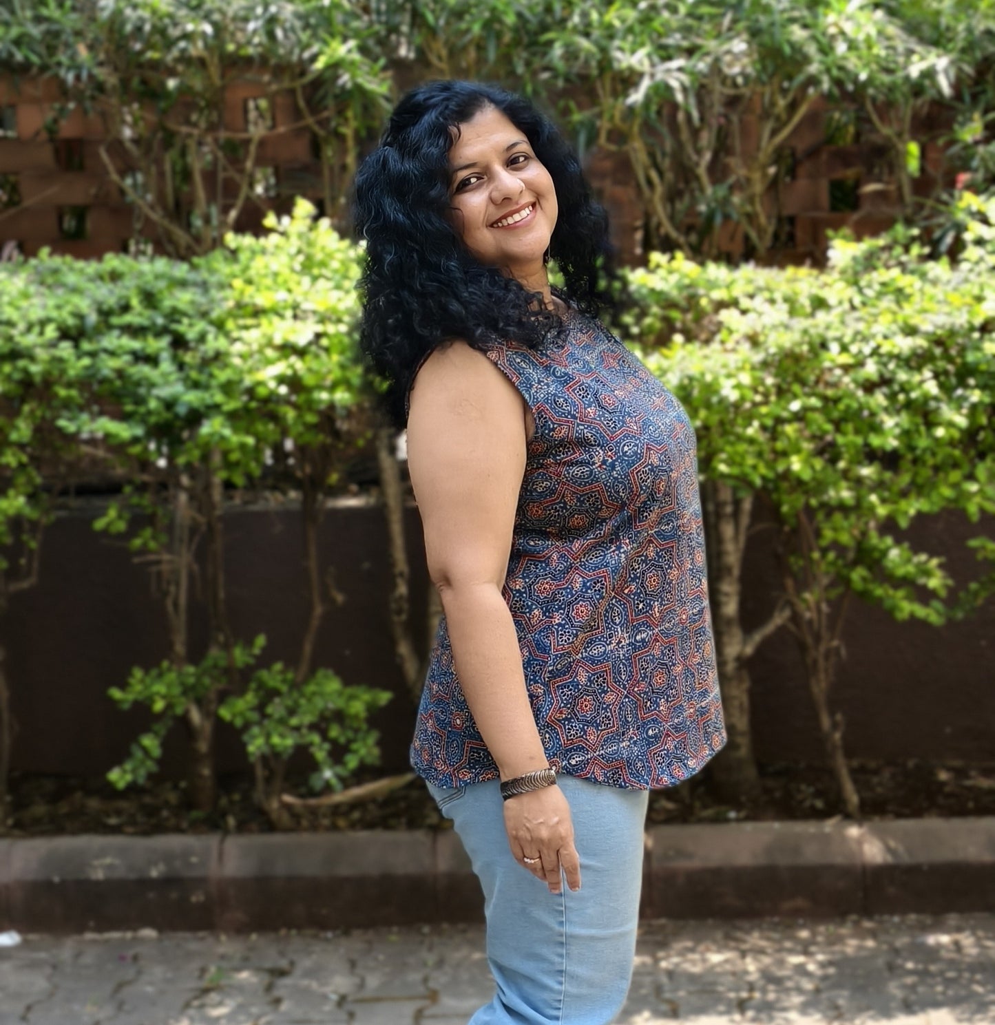 Natural Handblock Short Top