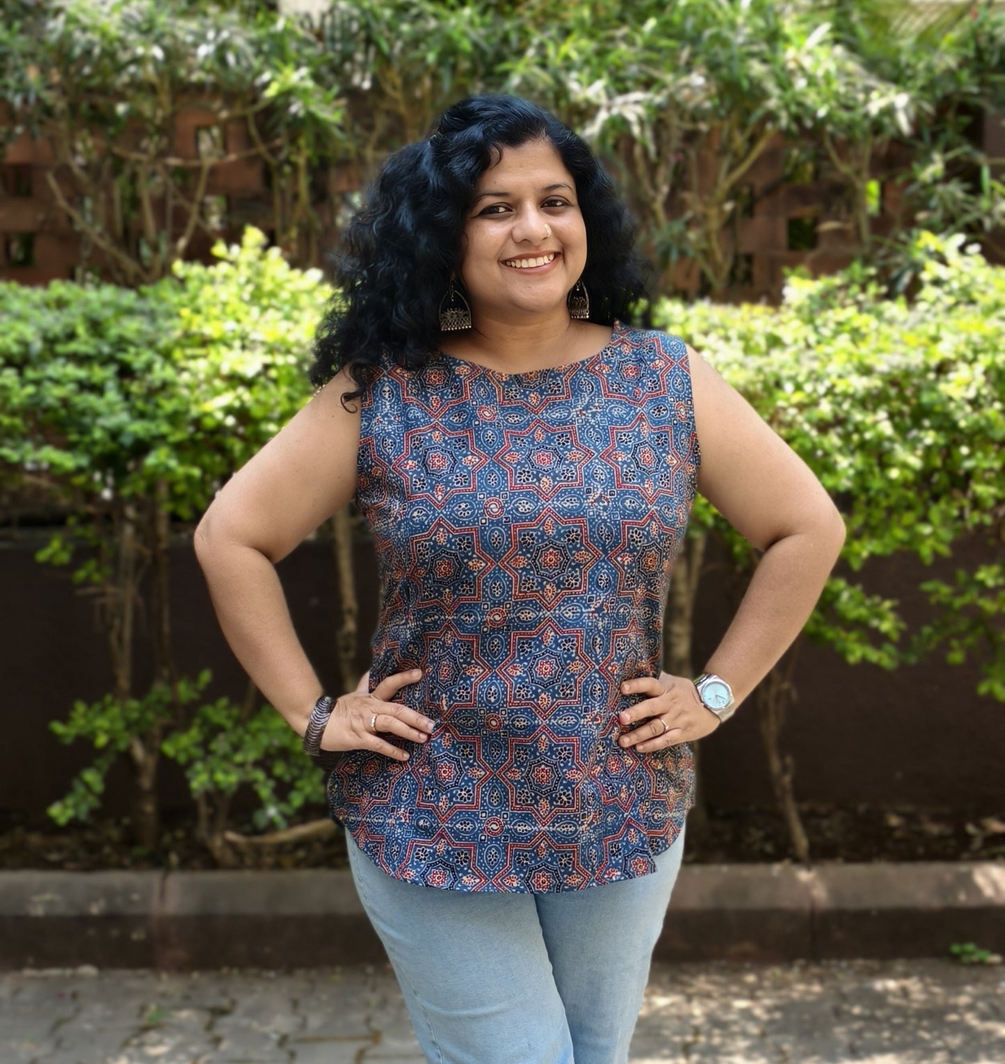 Natural Handblock Short Top