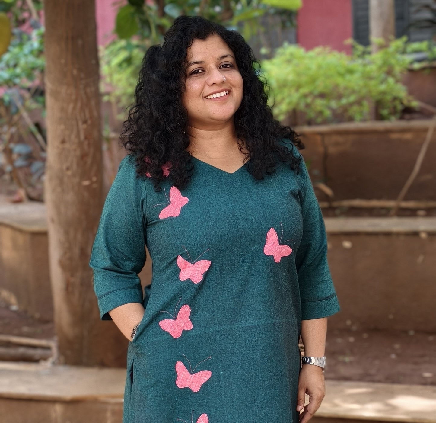Khadi Patchwork Straight Kurti