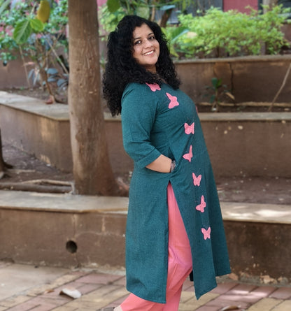 Khadi Patchwork Straight Kurti