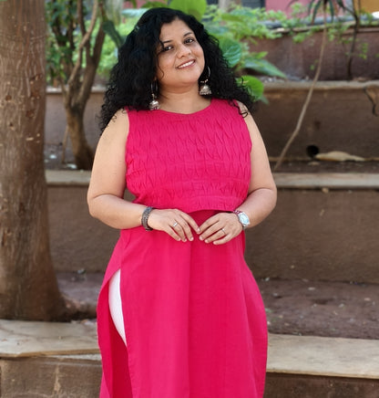 Cotton Hand crafted Straight Kurti