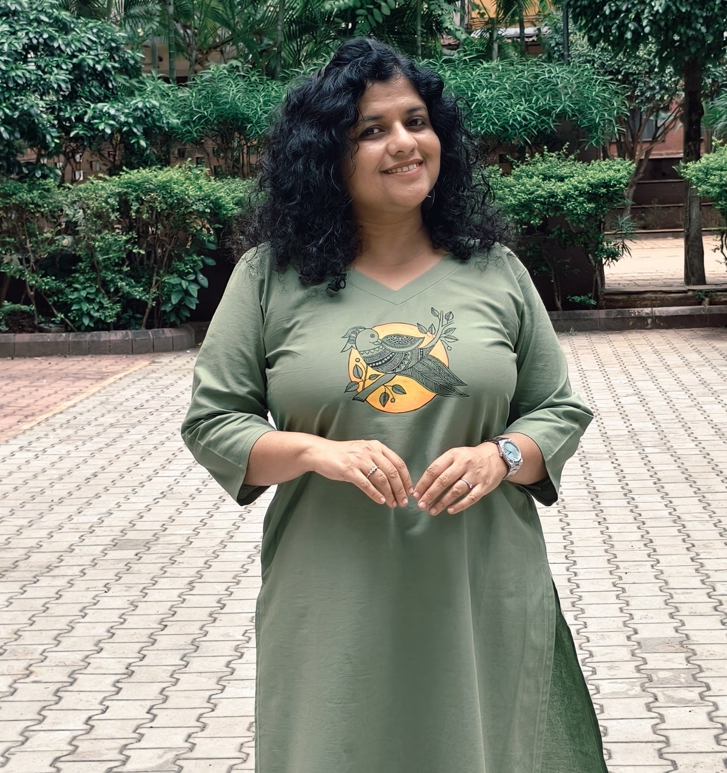 Pure Cotton Hand Painted Straight Kurti