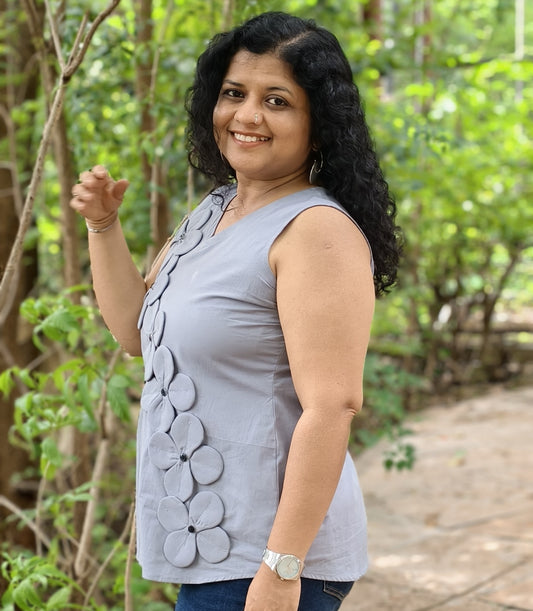 Pure Cotton Hand Crafted Short Top