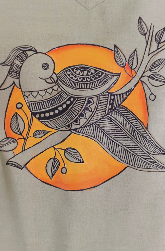 Pure Cotton Hand Painted Straight Kurti