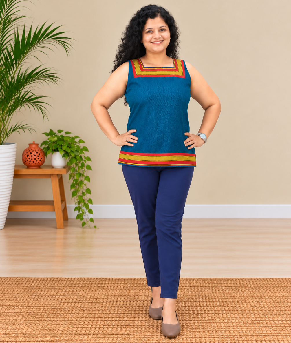 Khun Fabric Hand Crafted Short Top