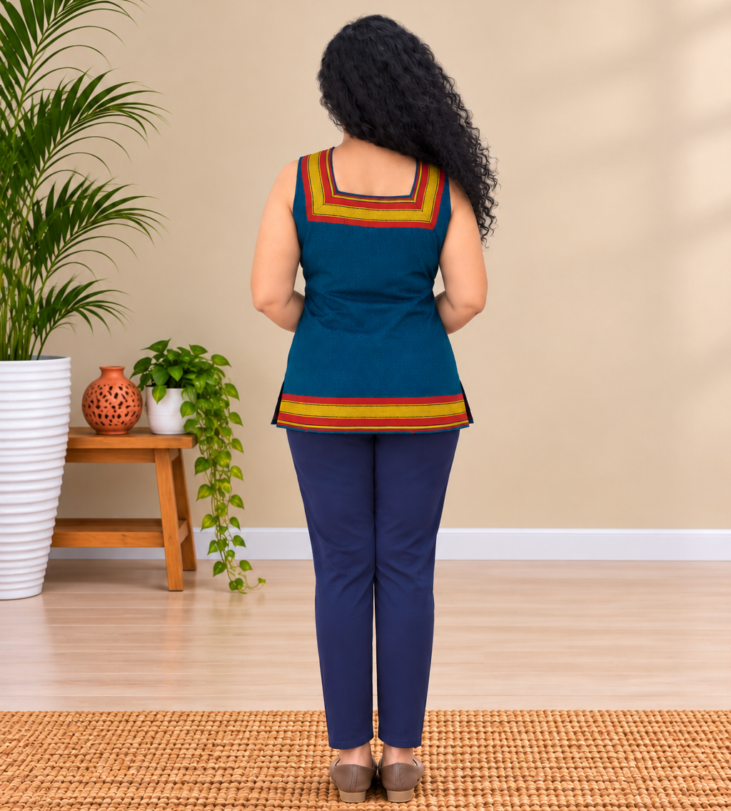 Khun Fabric Hand Crafted Short Top