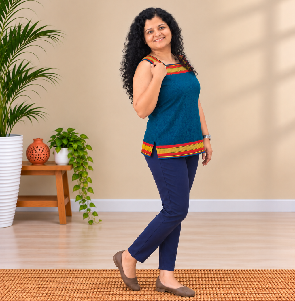 Khun Fabric Hand Crafted Short Top